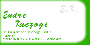 endre kuczogi business card
